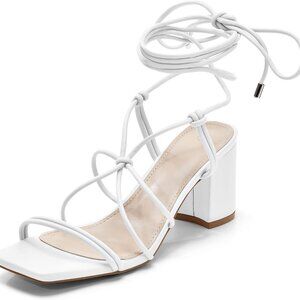 Women's Chunky Heel Sandals Synthetic 2.92in Open Toe Strappy Party Shoes